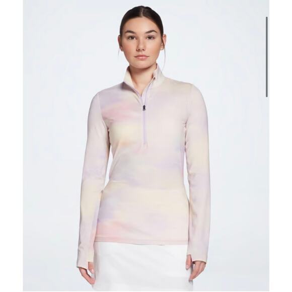 Calia Tops - Calia Women's UV Long Sleeve 1/2 Zip Golf Shirt Soft Clouds Lilac (XXL)